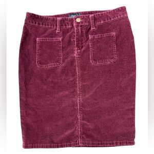 Celebrity Pink medium Burgundy corduroy mini skirt with pockets